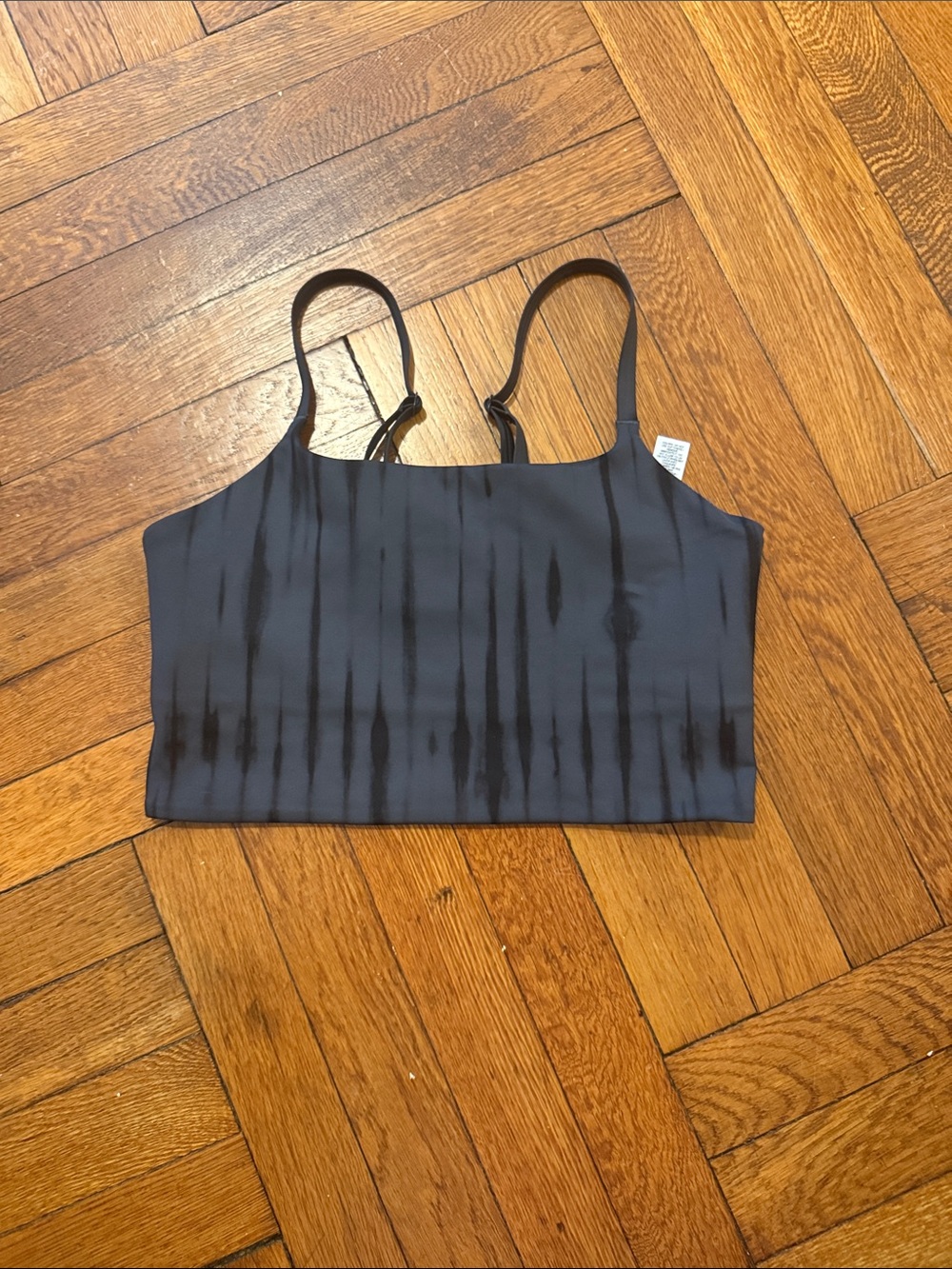 Nike One Dri Fit Charcoal Tie-Dye Crop Tank Top